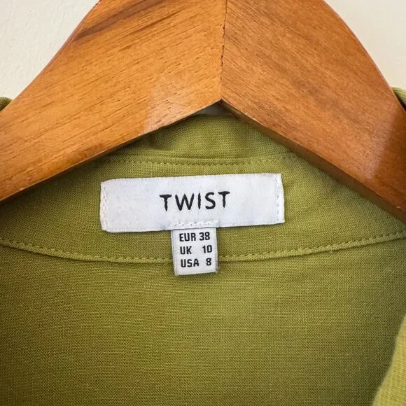 Twist Floral Lightweight Green Shirt Jacket Shacket Button Up US 8 - Picture 6 of 6